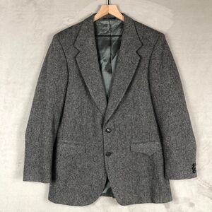 VTG FARAH WESTERNWEAR Blazer Sport Jacket Men's 40L Gray Wool Elbow Patch Tweed